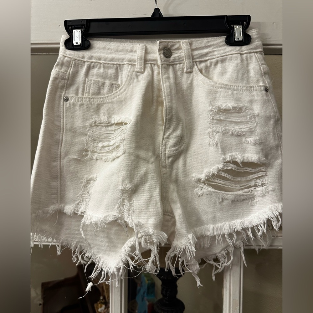 Shein White Womens Jean Shorts Size XXS